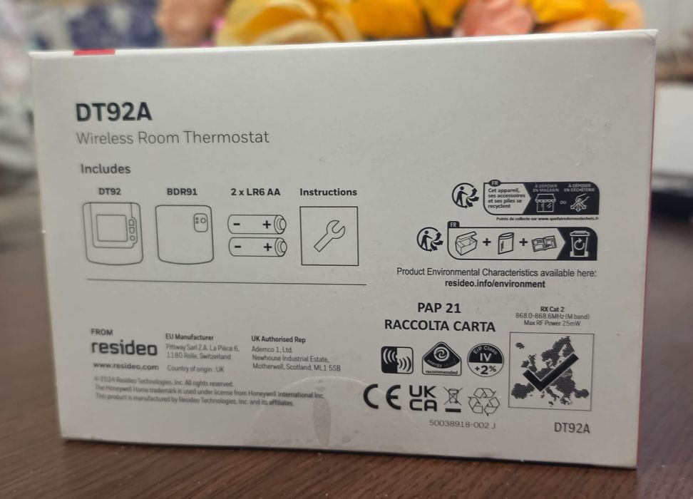 Termostat wireless Honeywell Home DT92A   NOU