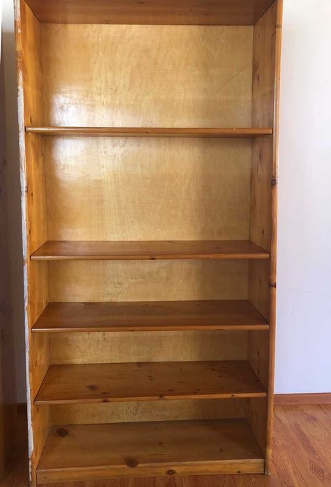 Biblioteca raft depozitare expunere, lemn pin 18 mm, natur, stare buna