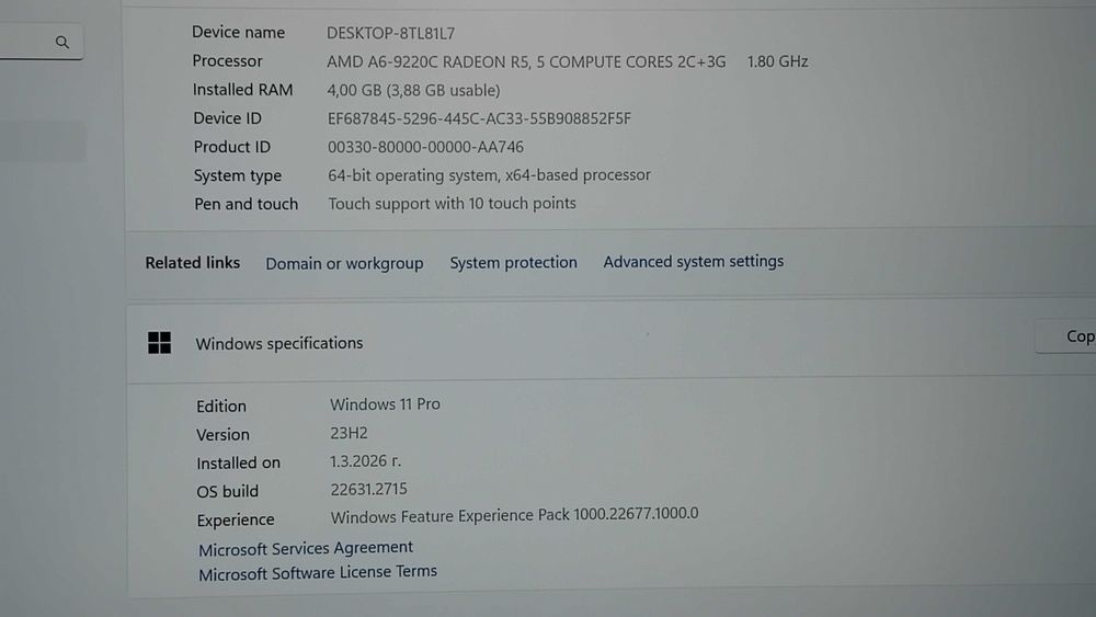 Тъчскрийн лаптоп Lenovo 14w | Windows 11