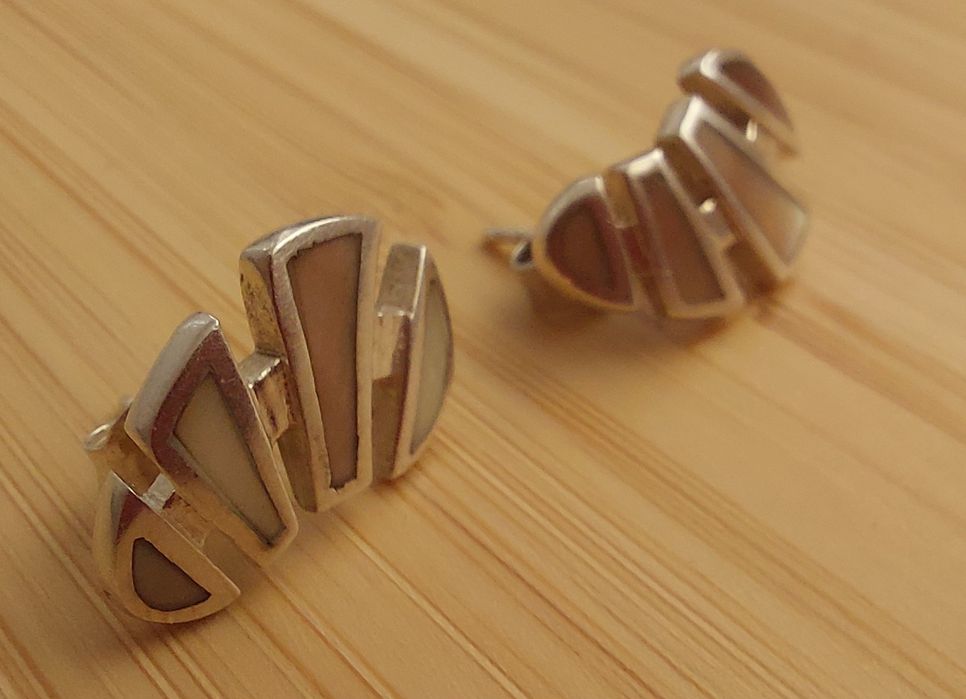 Сребърни обеци със седеф