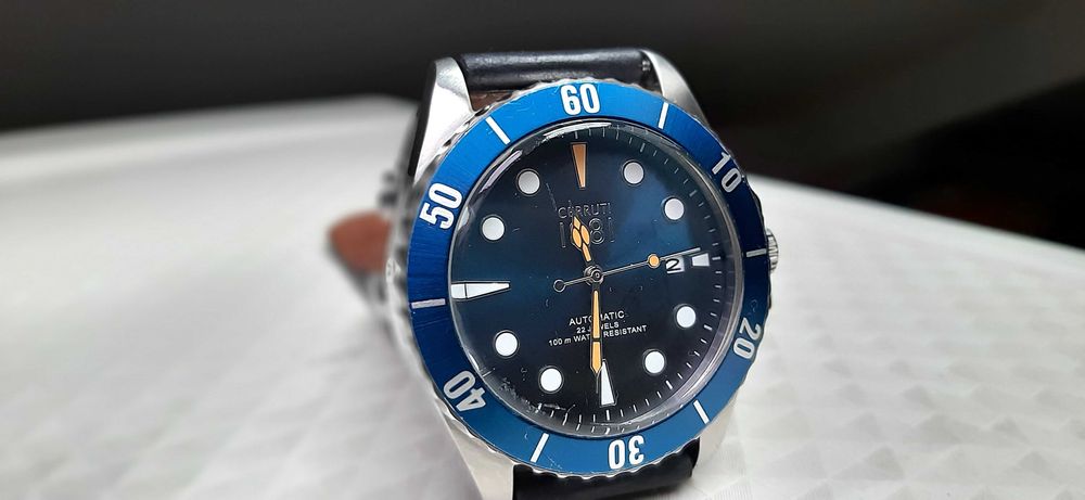 Часовник Cerruti Manarola автоматичен с датник в син цвят