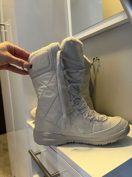 Дамски непромокаеми ботуши за преходи в сняг sh500 high, бежови