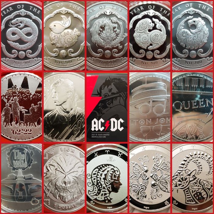 Zodiac Music Legends Bhutan ACDC monede lingou argint 999