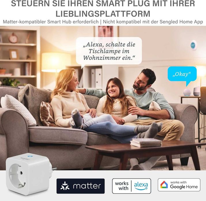 Smart контакт Sengled Matter работи с Alexa, , поддържа до 2300 W