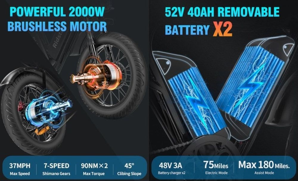 Нов!! Електрически велосипед YVY C20 Max 2000W 52V/2*20Ah 60 км.ч. 120 км.