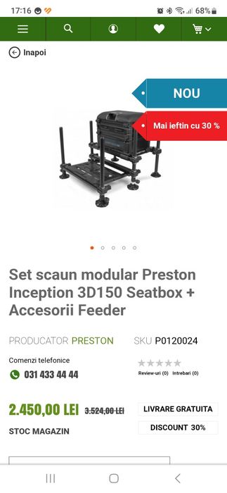 Scaun modular pescuit!DOAR PREDARE PERSONALA!