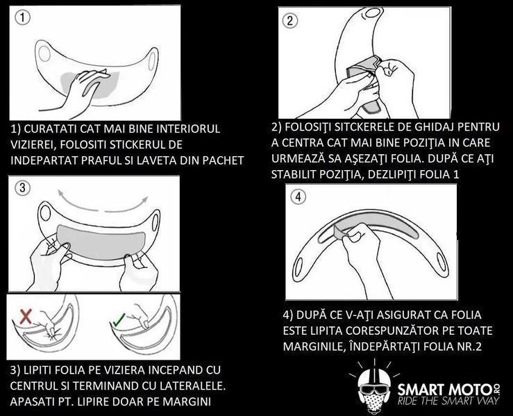 Folie antiaburire pentru viziera, PINLOCK UNIVERSAL folie anti-aburire