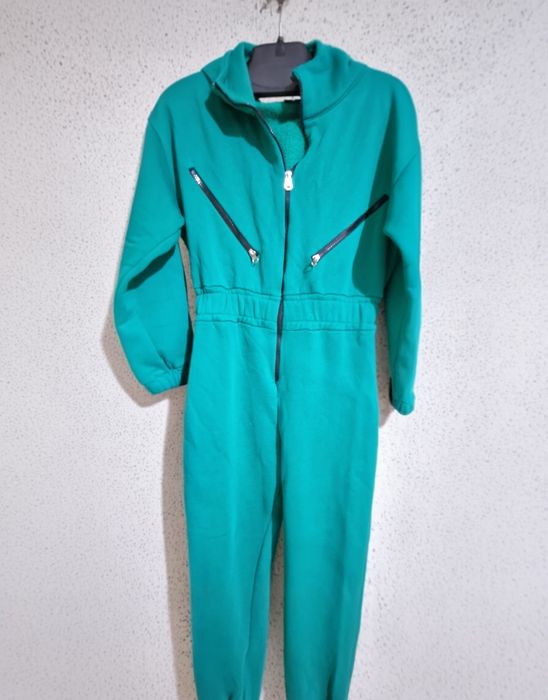 Тъмно зелен дебел зимен  гащиризон