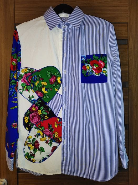 Cămașă oversized Messalina cu patchwork