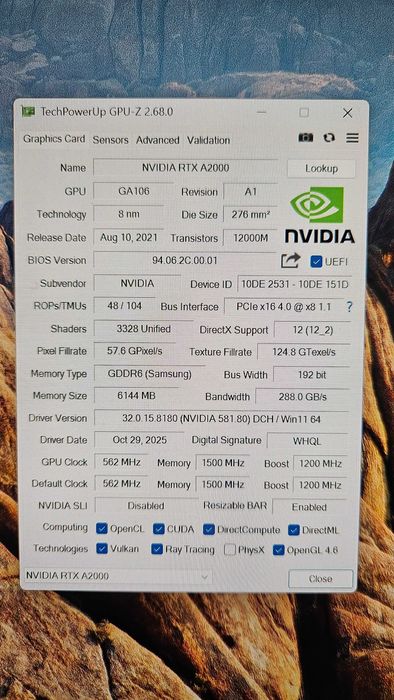 Placa video Nvidia RTX A2000 6GB GDDR6