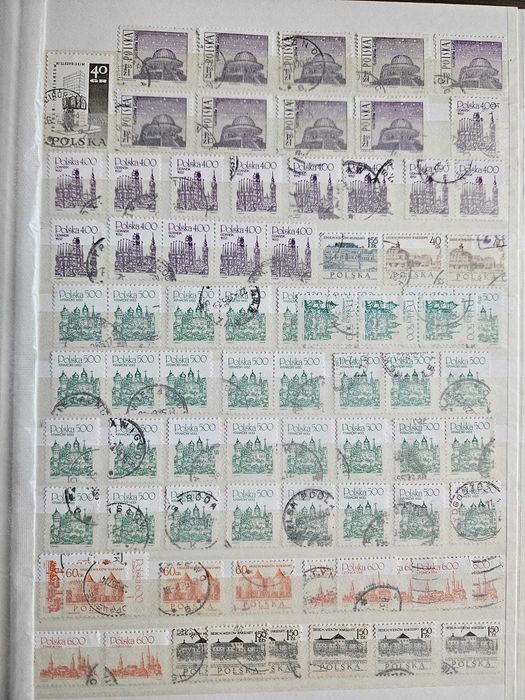 Colecție uriașă timbre Polonia: 35 pagini, ~1000 buc, serii complete + duplicate