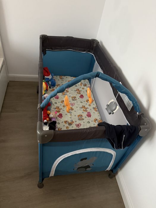 Patut Coccolle Siesta Albastru + Saltea si husa elastica