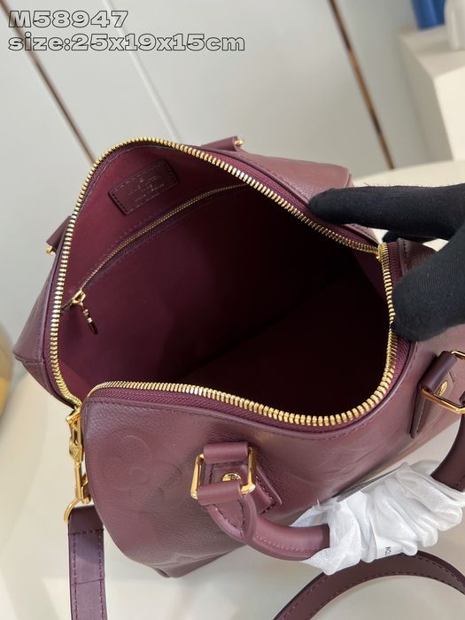 Geanta Louis Vuitton Speedy 25 cm, bordo, Premium