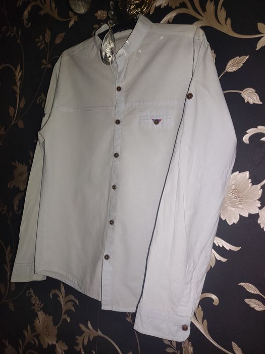 Стильная европейская мужская рубашка,натуральный материал Нанка