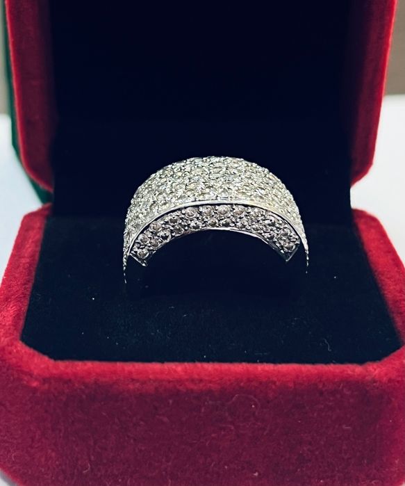 Дамски пръстен бяло злато и брилянти