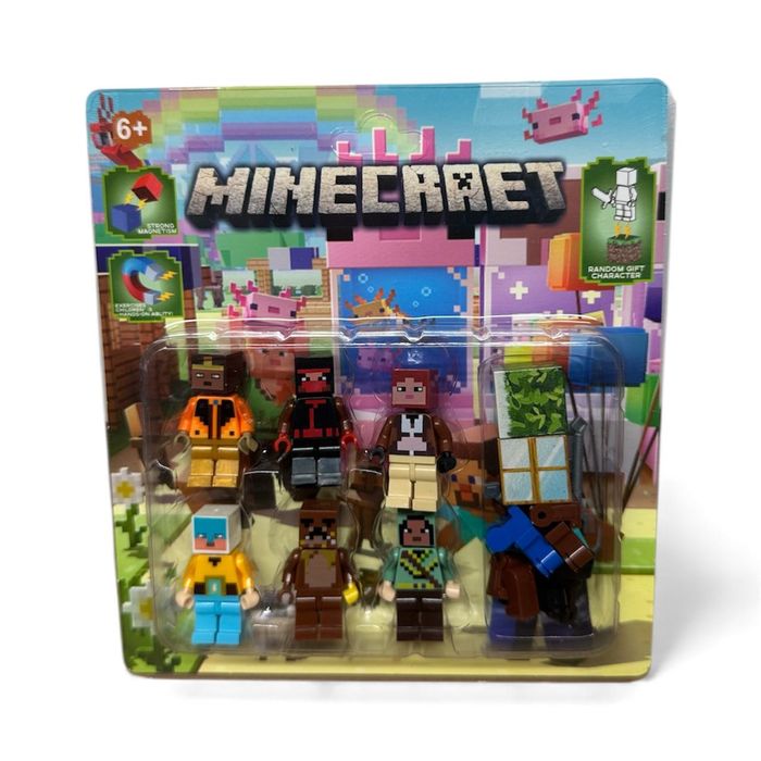 Minecraft – МАГНИТЕН Комплект мини фигурки с аксесоари (8 броя)
