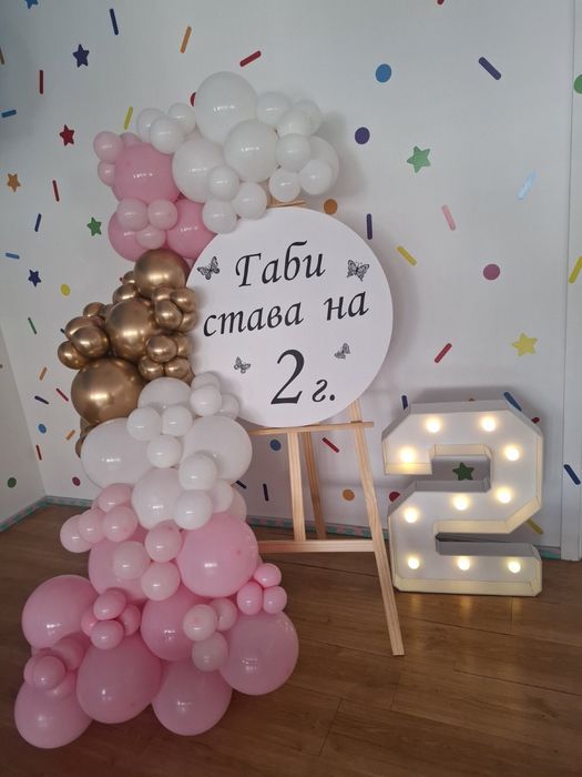Украса с балони за рожден ден, кръщене и други поводи