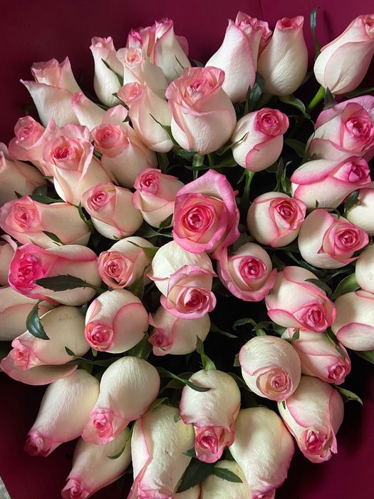 Цветы, Букет, бело-розовые