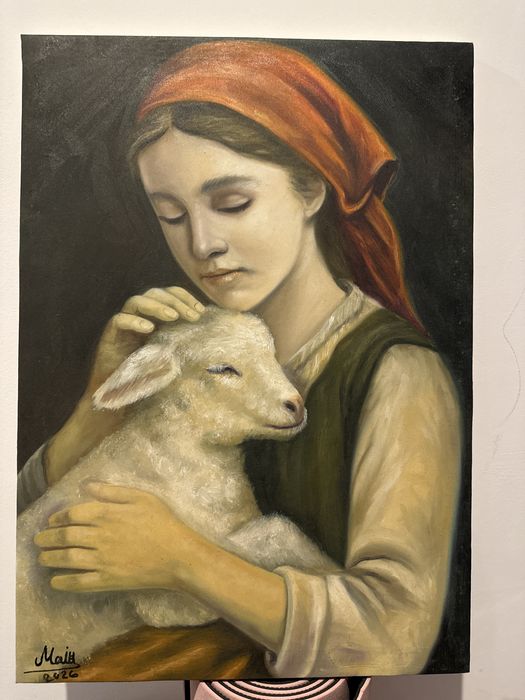 Tablou expresiv 35x50cm pictat manial