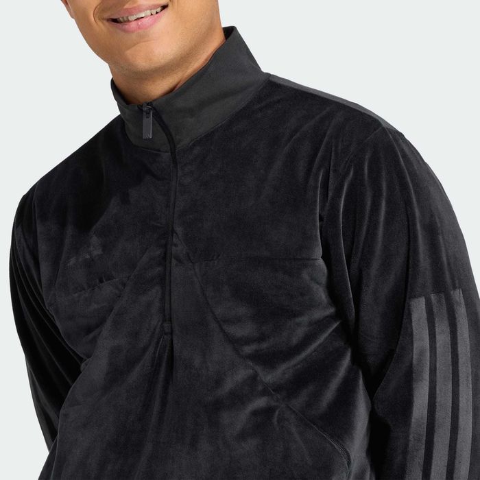 adidas men VELOUR HALF ZIP Track Top