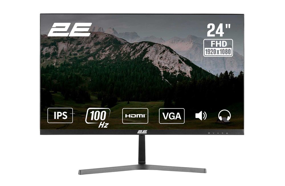 Монитор 23.8″ 2Е D2425B D-Sub, IPS/100Hz, FreeSync, перечисления есть