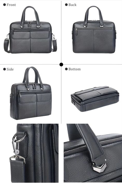 Мъжка кожена бизнес чанта /Премиум куфарче за лаптоп 15” -10% Промоция