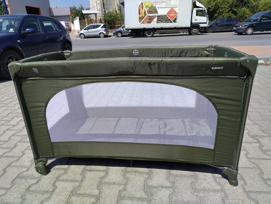 MONI Сгъваема детска кошара UNO зелен