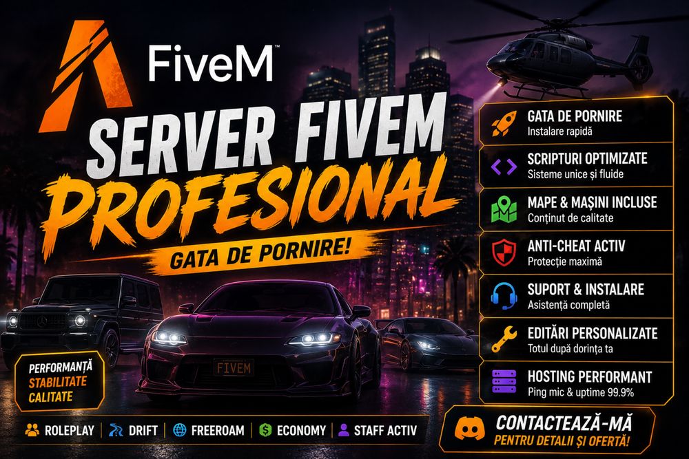 Server FiveM gata făcut | RP / Drift