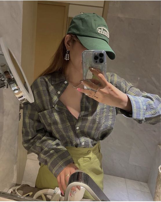 Оверсайзная рубашка в клетку