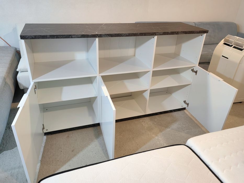 Comoda moderna alb lucios 180 cm