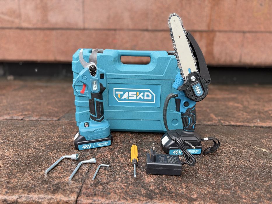 Аккумуляторный секатор + аккумуляторная мини пила «TASKO»