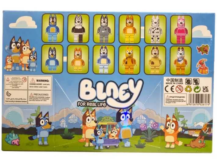 Комплект 12 броя Лего фигурки Блуи и Бинго Bluey and Bingo