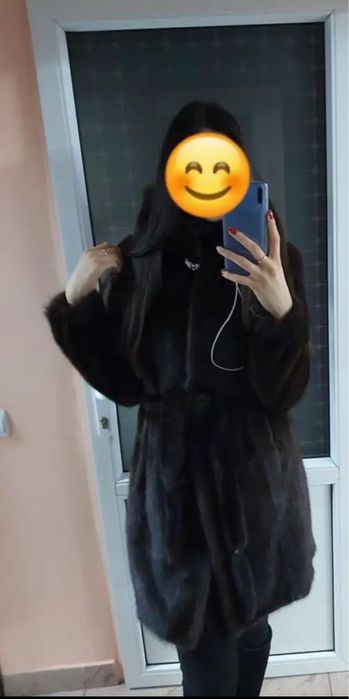 Шуба норковая с капюшоном