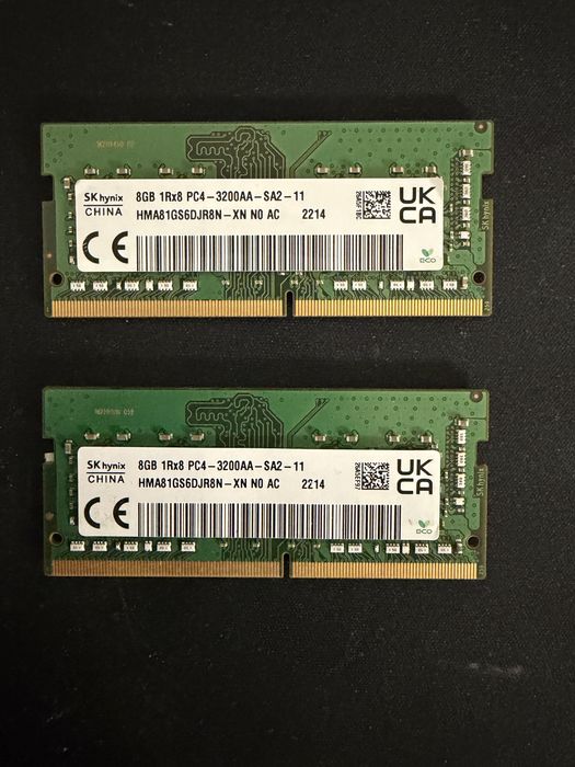 Memorie RAM 16 gb 8x2 3200 mhz pentru laptop