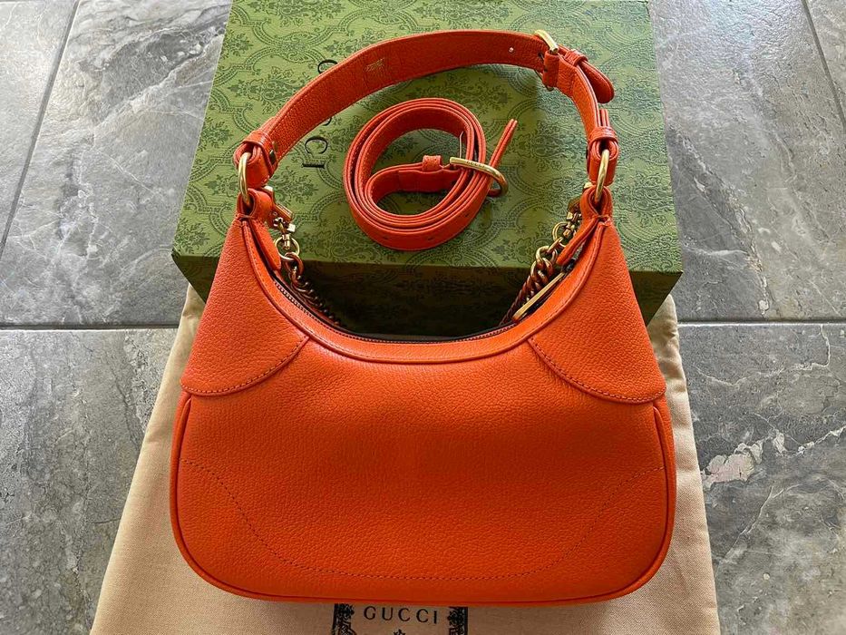 GUCCI Дамска Кожена Чанта Гучи Aphrodite Златно GG Gold Автентична