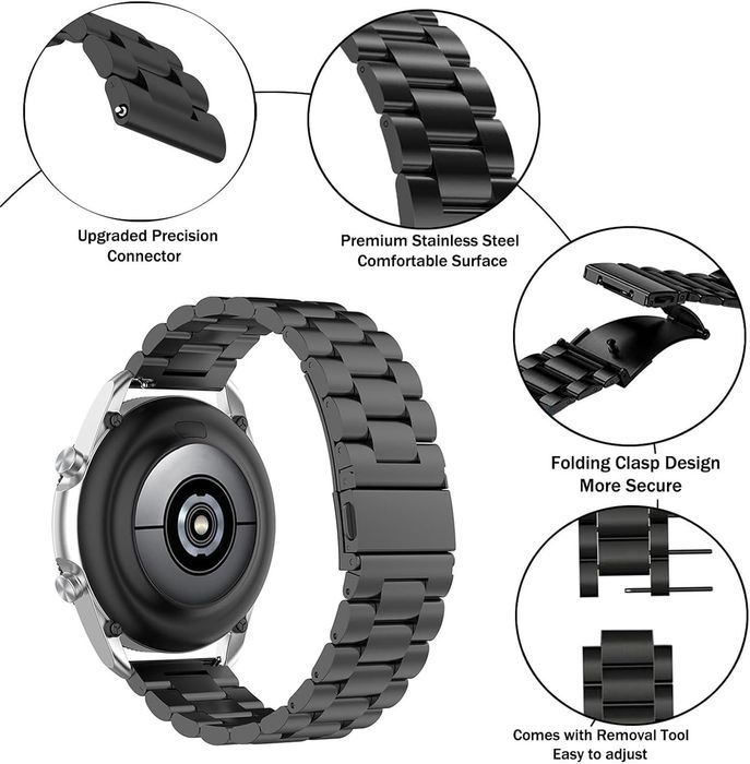 Метална стоманена верижка за часовник honor watch 6 - черен