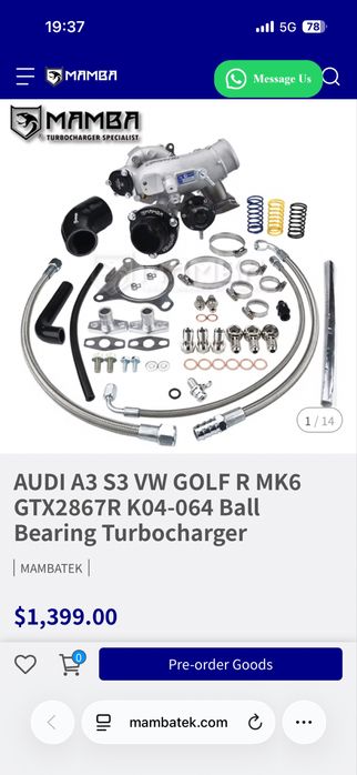 K04 turbo турбо к04 лагерна audi golf