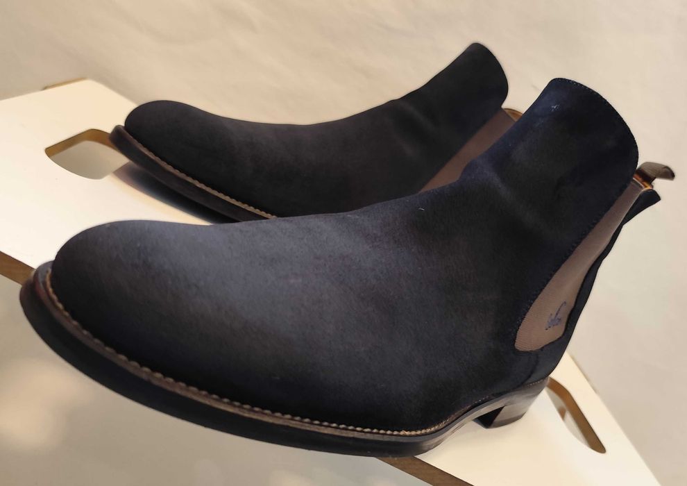 Ghete chelsea 41 lucrate manual Serfan piele naturala moale navy