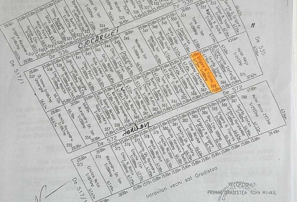 Vând teren intravilan com. Grădiștea Ilfov. Direct PROPRIETAR