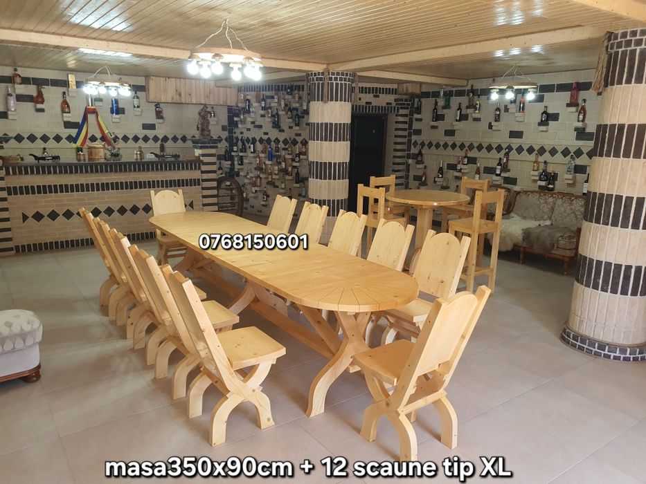 Set "Soreancă" Masa cu 12 scaune L/ XL. Masa cu scaune pentru terasa