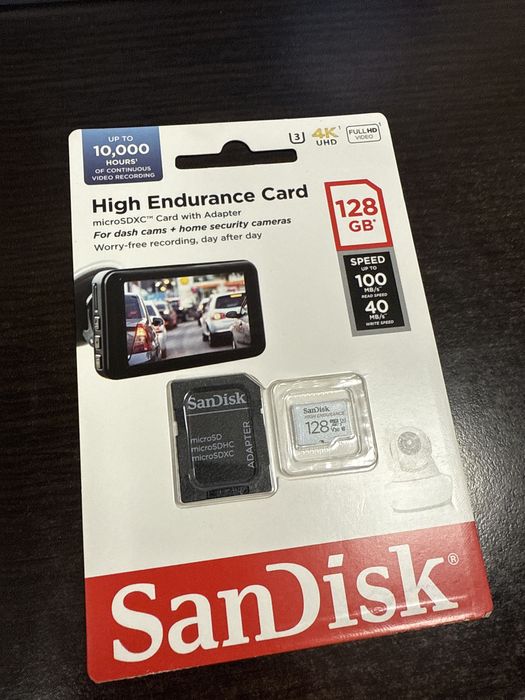 Card microsd sandisk high endurance video 128gb v30 sigilat