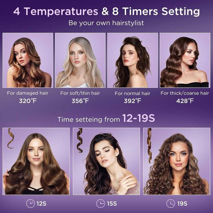 Керамична маша за коса Ushine, автоматично въртяща се на 360°