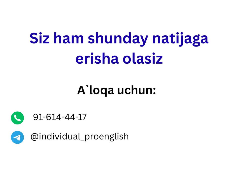 Online Ingliz tili va IELTS. Biz uchun sifat muhim!