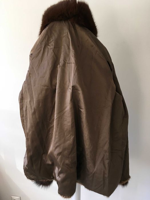 Палто норка и естествен косъм лисица L