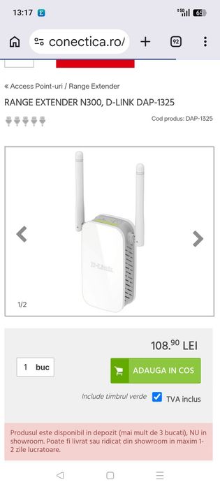 DLink  Extender  acoperire rețea wifi ,nou
