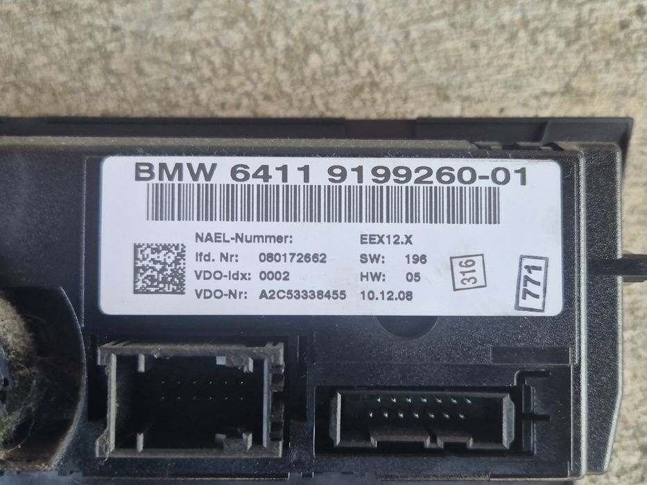 Panou comanda clima AC BMW E90 / E91 / E87 oem 6411-9199260
