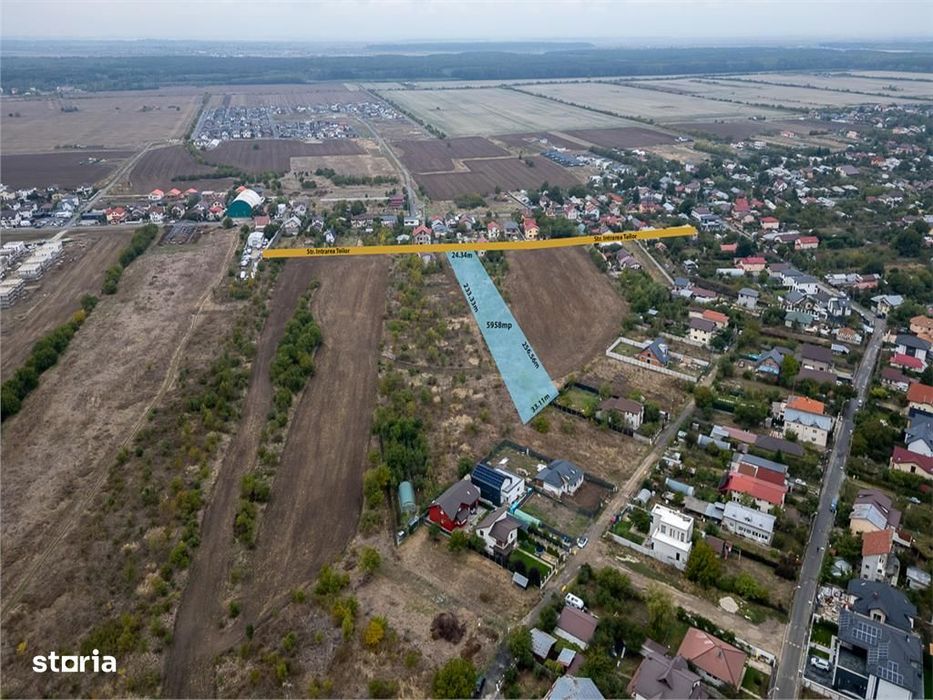 Buftea - Flamanzeni,Teren 5958 Mp,Deschidere 24 M,Toate Utilitatile