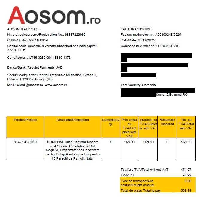 HOMCOM Dulap Pantofi cu 4 Sertare Rabatabile