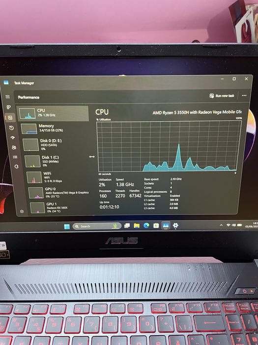 Laptop Gaming Asus TUF F15 , Perfect functional