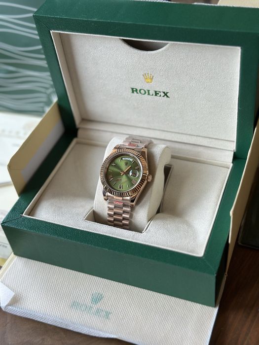 Rolex Day-Date Rose Gold And Green 41 mm